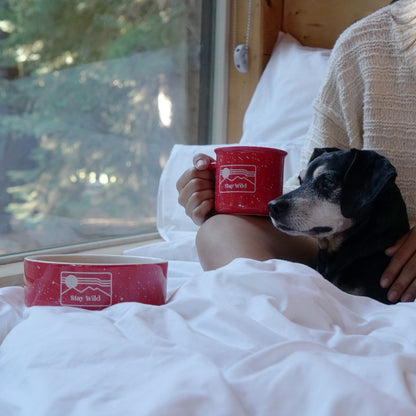 Red Camping Mug & Dog Bowl