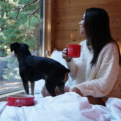 Red Camping Mug & Dog Bowl